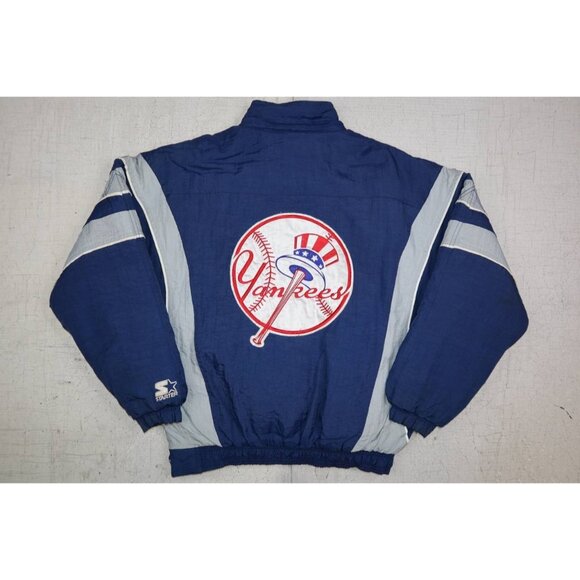 90s Yankees Starter Jacket Men's S Blue MLB Licensed Removable Hood - Picture 15 of 15